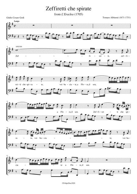 Free Sheet Music Zeffiretti Che Spirate