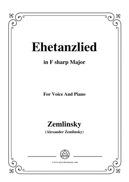 Zemlinsky Ehetanzlied In F Sharp Major Sheet Music