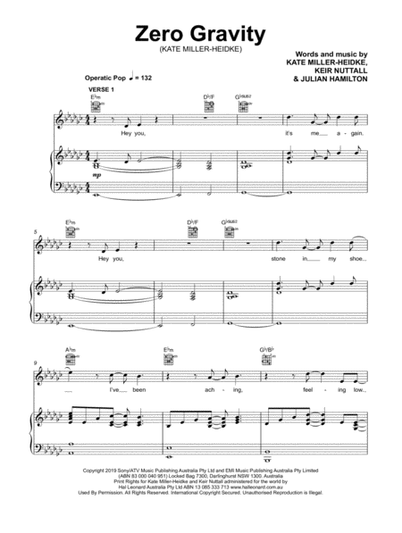 Zero Gravity Sheet Music