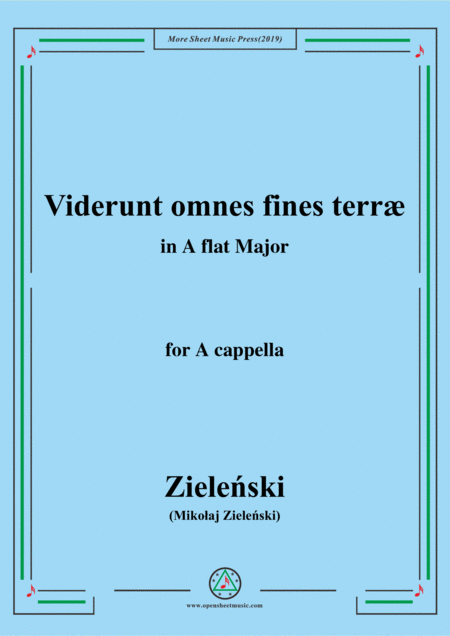Free Sheet Music Ziele Ski Viderunt Omnes Fines Terr In A Flat Major For A Cappella