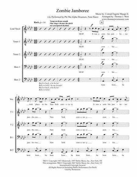 Zombie Jamboree Back To Back Tttbb Contemporary A Cappella Sheet Music
