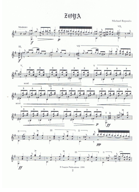 Free Sheet Music Zoya