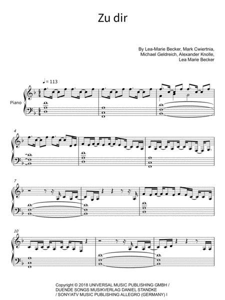 Free Sheet Music Zu Dir