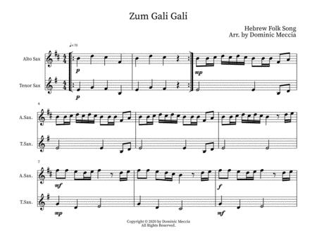 Free Sheet Music Zum Gali Gali Alto Sax And Tenor Sax Duet