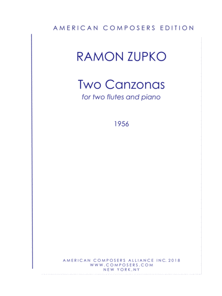 Zupko Two Canzonas Sheet Music