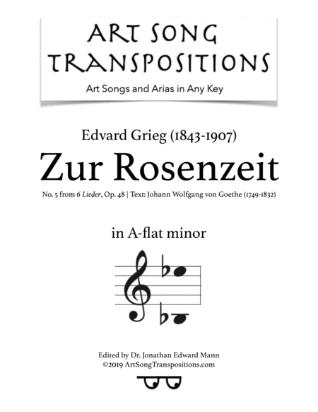 Free Sheet Music Zur Rosenzeit Op 48 No 5 A Flat Minor