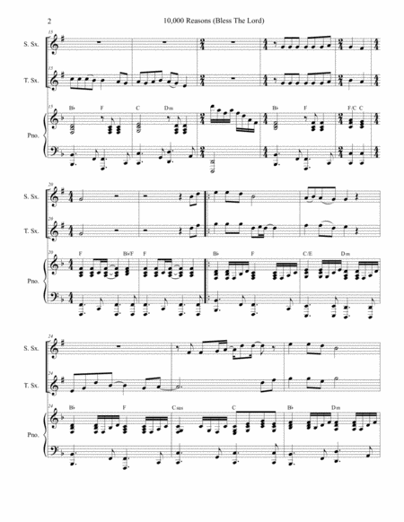 10 000 Reasons Bless The Lord Duet For Soprano And Tenor Saxophone Page 2