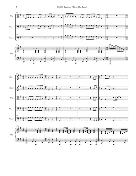 10 000 Reasons Bless The Lord For String Quintet Page 2