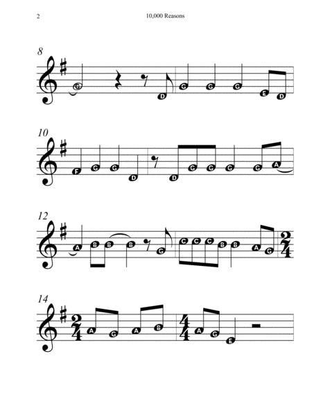 10 000 Reasons Bless The Lord Sheet Music Beginner Page 2