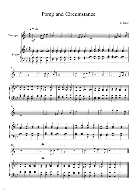 10 Easy Classical Pieces For Trumpet Piano Page 2