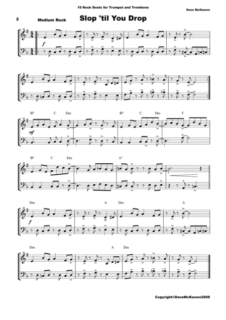 10 Rock Duets For Trumpet And Trombone Page 2