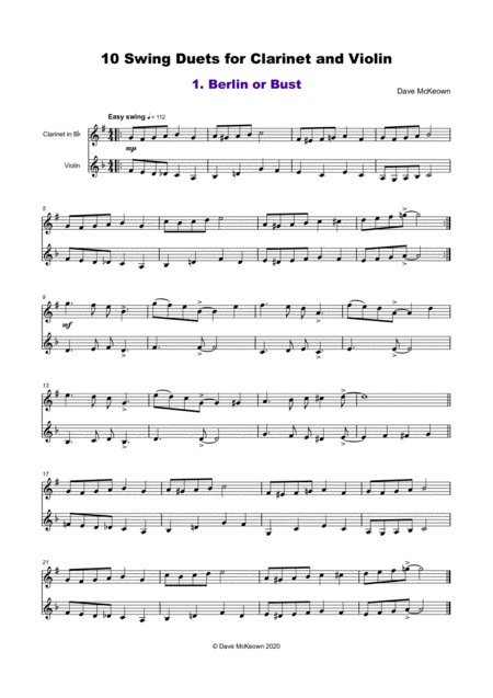 10 Swing Duets For Clarinet And Violin Page 2