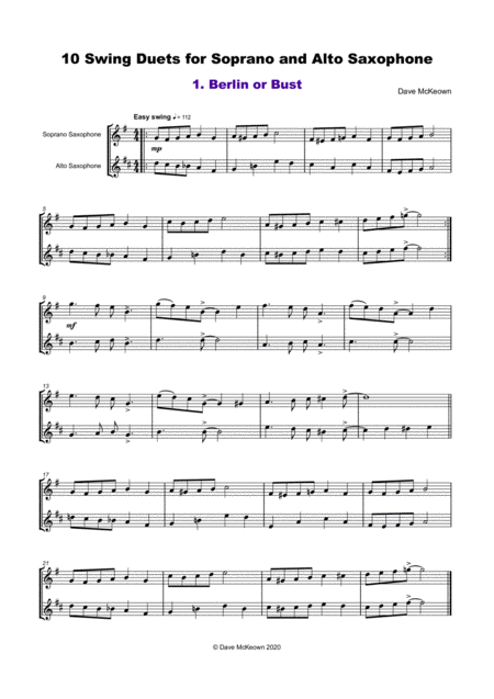 10 Swing Duets For Soprano And Alto Saxophone Page 2