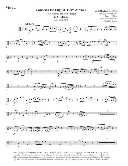 1060g Jsbach Concerto For English Horn And Viola In G Minor Tutti Viola 2 Part Page 2