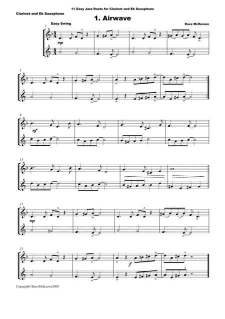 11 Easy Jazz Duets For Clarinet And Alto Saxophone Page 2