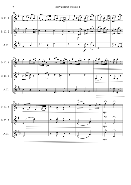 15 Easy Clarinet Trios 2 B Flats And 1 Alto Page 2