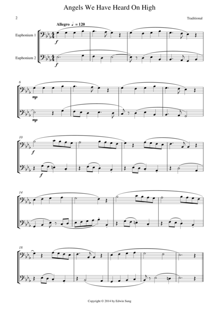 15 Popular Christmas Songs For Euphonium Duet Bass Clef Suitable For Beginning Intermediate Euphists Page 2