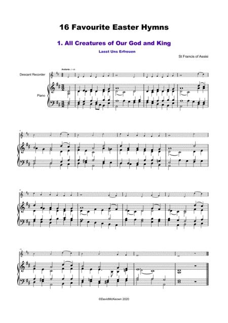 16 Favourite Easter Hymns For Solo Descant Or Soprano Recorder And Piano Page 2