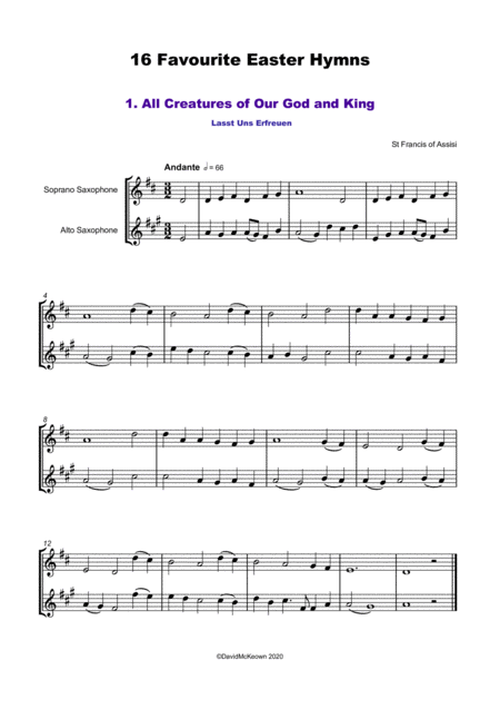 16 Favourite Easter Hymns For Soprano And Alto Saxophone Duet Page 2