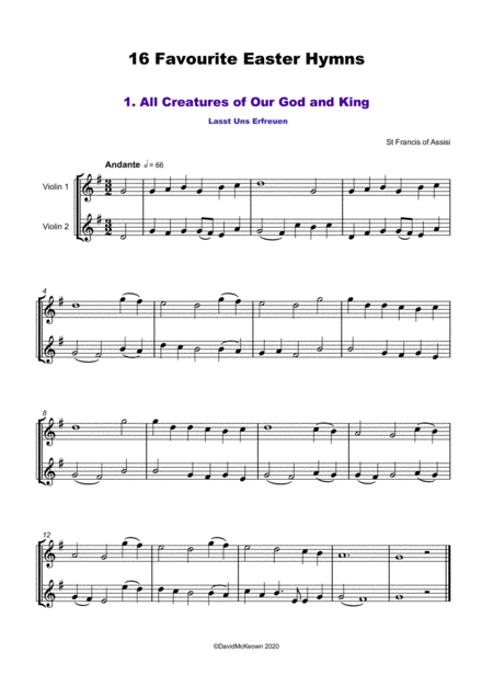 16 Favourite Easter Hymns For Violin Duet Page 2