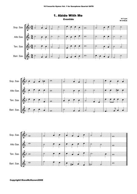 16 Favourite Hymns For Saxophone Quartet Vol 1 Page 2