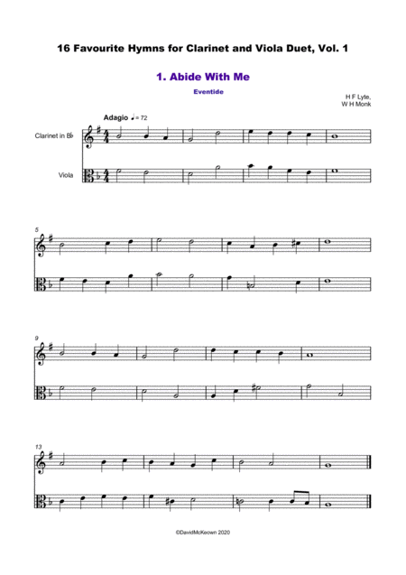 16 Favourite Hymns Vol 1 For Clarinet And Viola Duet Page 2