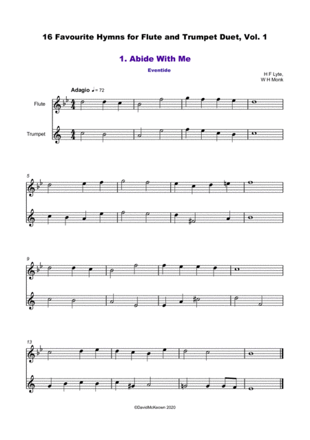 16 Favourite Hymns Vol 1 For Flute And Trumpet Duet Page 2