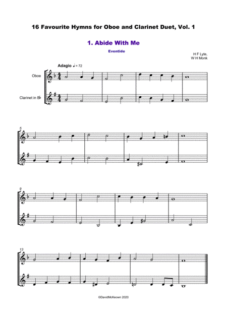 16 Favourite Hymns Vol 1 For Oboe And Clarinet Duet Page 2