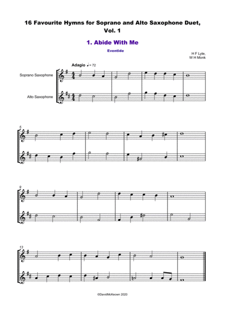 16 Favourite Hymns Vol 1 For Soprano And Alto Saxophone Duet Page 2