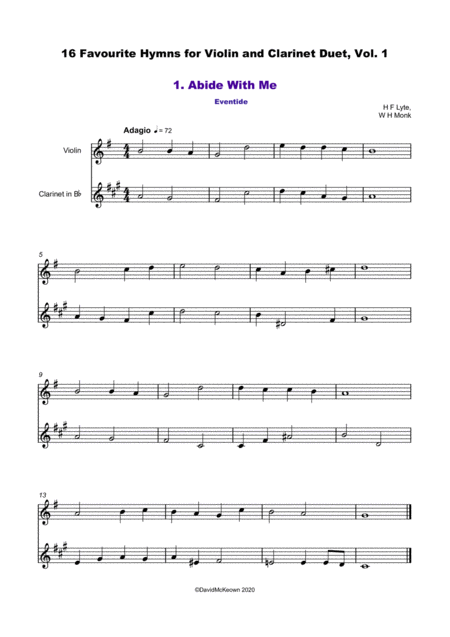 16 Favourite Hymns Vol 1 For Violin And Clarinet Duet Page 2