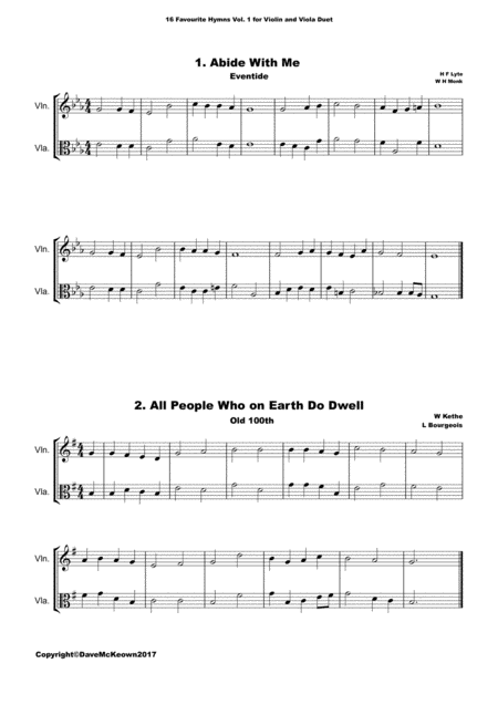 16 Favourite Hymns Vol 1 For Violin And Viola Duet Page 2
