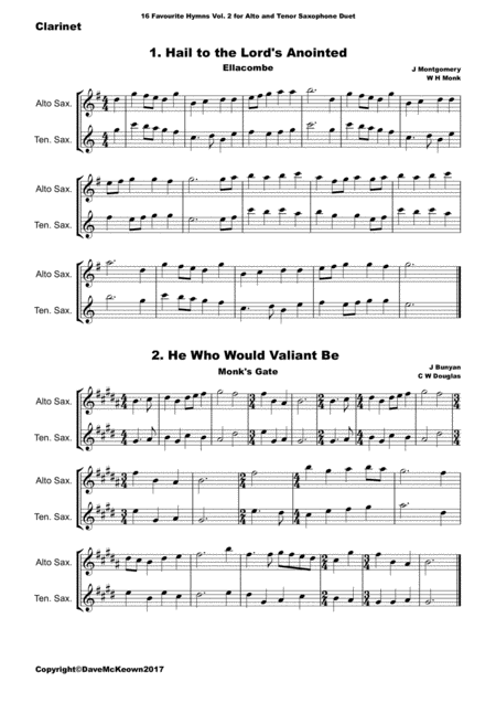 16 Favourite Hymns Vol 2 For Alto And Tenor Saxophone Duet Page 2