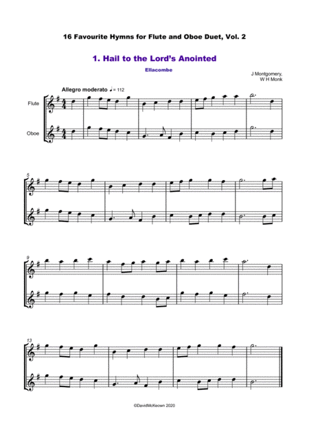 16 Favourite Hymns Vol 2 For Flute And Oboe Duet Page 2