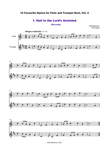 16 Favourite Hymns Vol 2 For Flute And Trumpet Duet Page 2