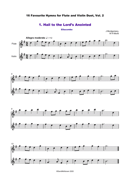 16 Favourite Hymns Vol 2 For Flute And Violin Duet Page 2