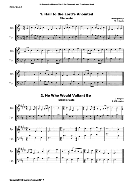 16 Favourite Hymns Vol 2 For Trumpet And Trombone Duet Page 2