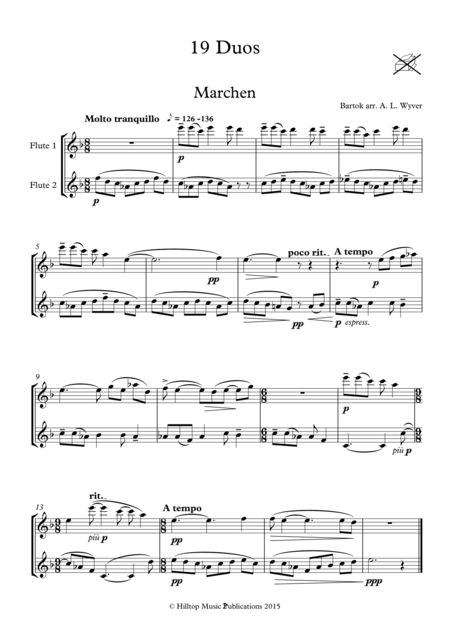 19 Duos By Bartok Arranged For Two Flutes Page 2