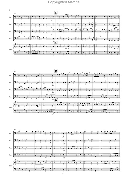2 Classical Favourites For Cello Quartet Volume Three Page 2