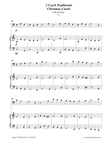 2 Traditional Czech Christmas Carols For Cello Piano Page 2