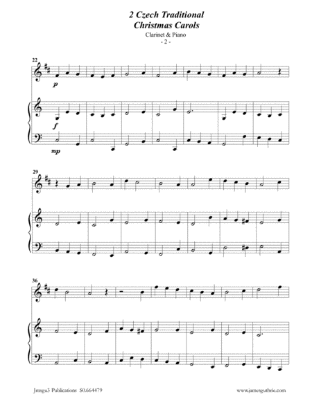 2 Traditional Czech Christmas Carols For Clarinet Piano Page 2