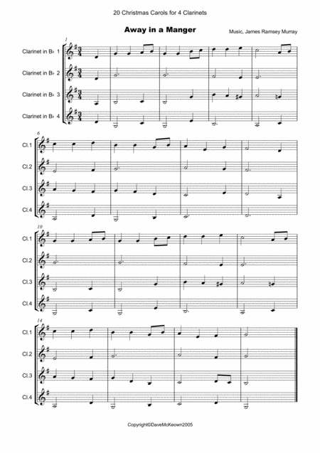 20 Favourite Christmas Carols For Clarinet Quartet Page 2