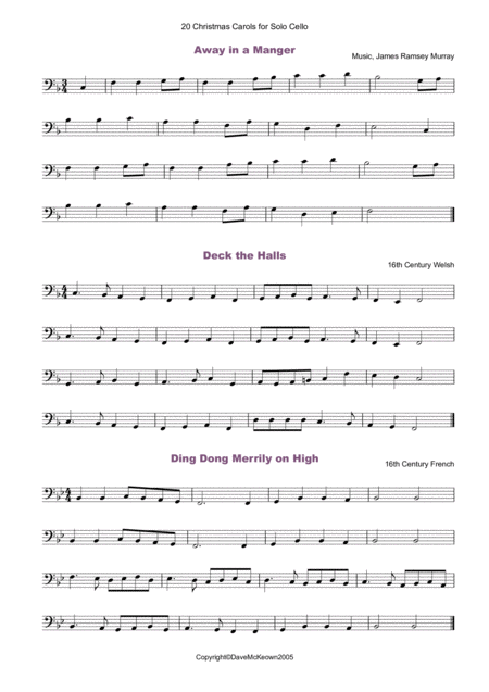 20 Favourite Christmas Carols For Solo Cello And Piano Page 2