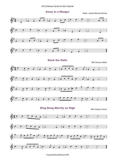 20 Favourite Christmas Carols For Solo Clarinet And Piano Page 2