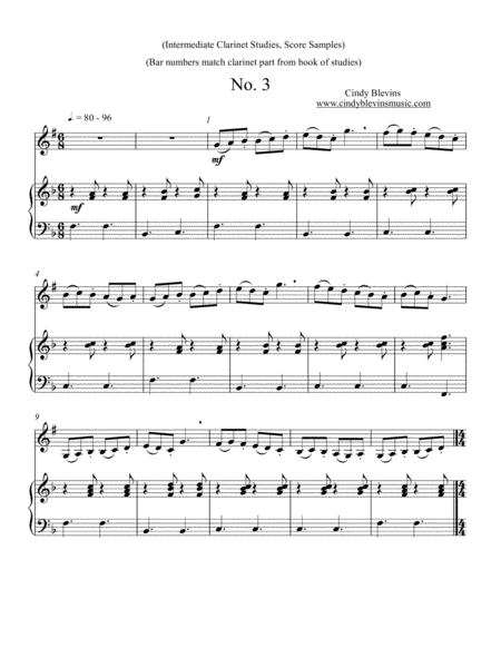 25 Intermediate Melodic Technical Studies For Bb Clarinet With Piano Scores Vol 2 Of The Blevins Collection Page 2