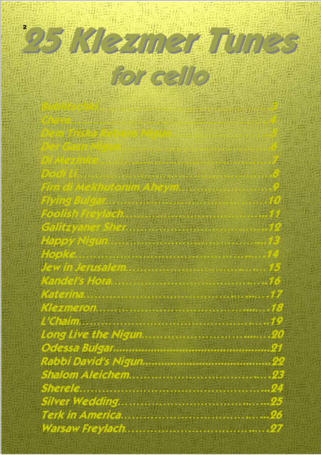 25 Klezmer Tunes For Cello Page 2