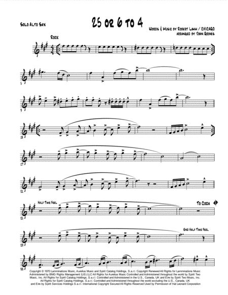 25 Or 6 To 4 Solo Alto Sax Page 2