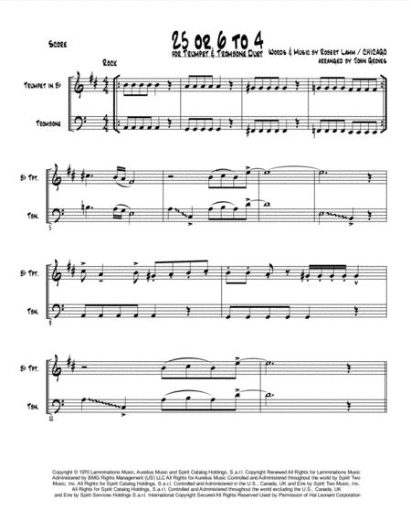25 Or 6 To 4 Trumpet Trombone Brass Duet Page 2