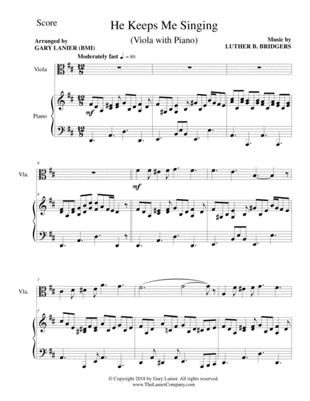 3 Gospel Hymn Favorites For Viola Piano With Score Parts Page 2