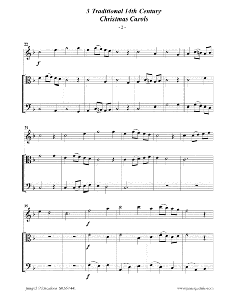 3 Traditional 14th Century Christmas Carols For Flute Viola Cello Page 2