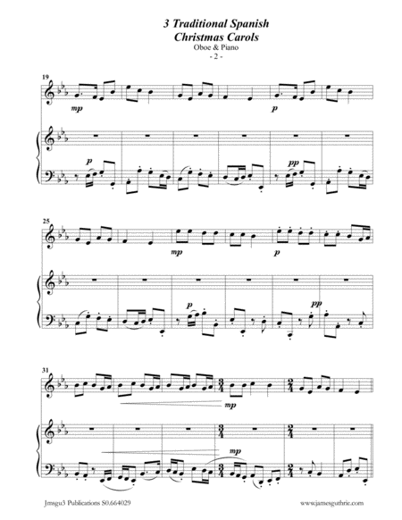 3 Traditional Spanish Christmas Carols For Oboe Piano Page 2